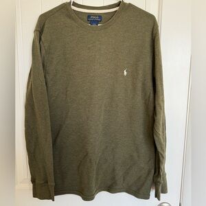 Polo by Ralph Lauren Men's Waffle Knit Olive Green Shirt